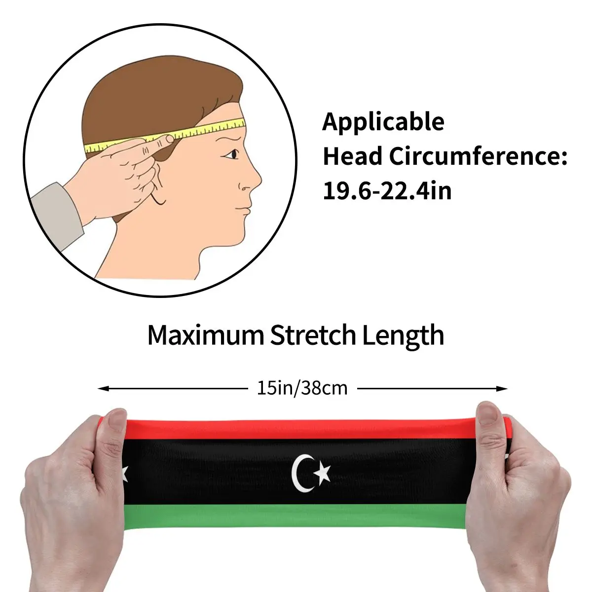 Sport Zweetband Ademende Hoofdband Zweet Haar Hoofdband Libya Vlag Yoga Hoofdband