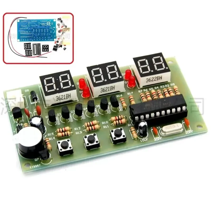 DIY Kit Digital Clock 6 Bits C51 AT89C2051 Chip Electronic Alarm Clock Kit FR-4 PCB with Buzzer Learing Kit for Arduino