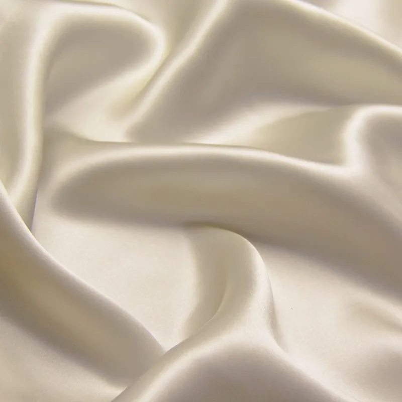 16 mume rice solid color true silk crepe satin white fabric garment silk silk silk lining fabric