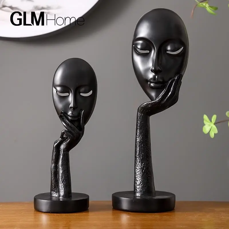

Creative Luxury Facial Mask Art Resin Decoration Home Livingroom Figurines Crafts TV Cabinet Wine Cabinet Office Ornaments Decor