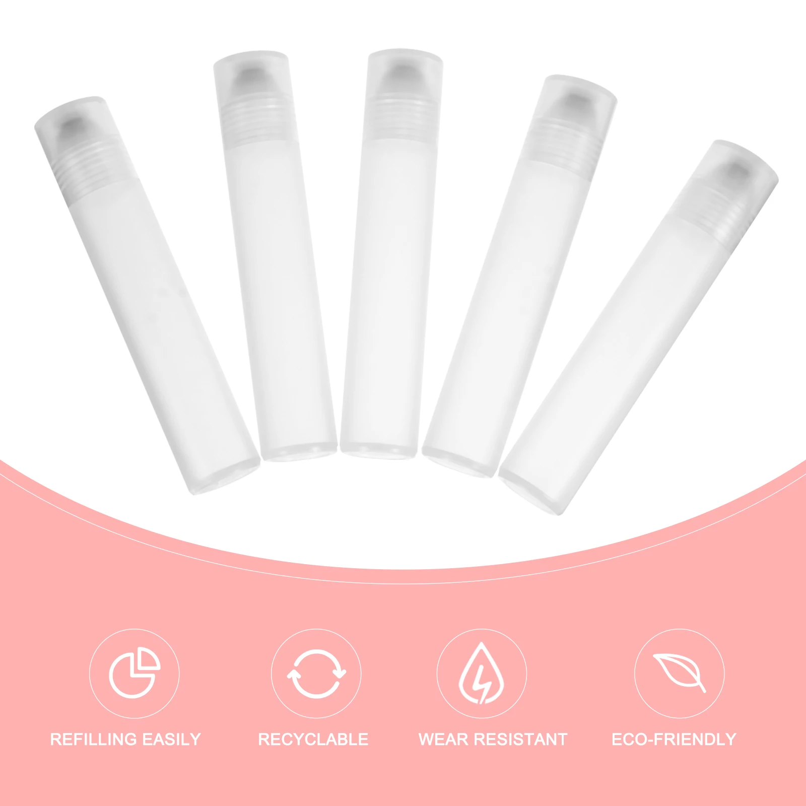 

10pcs 20ml Refillable Sub Packing Bottles Plastic Roller Ball Containers Perfume Oil HOLDER Reusable