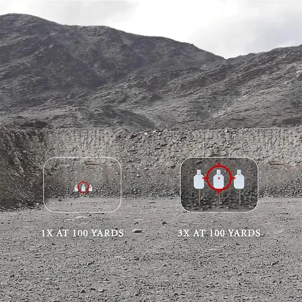 G33 G43 G45 Penglihatan Tetap 3X 5X Kaca Pembesar dengan Sakelar Ke Sisi Dudukan QD Dapat Dilepas Cepat untuk Berburu Airsoft