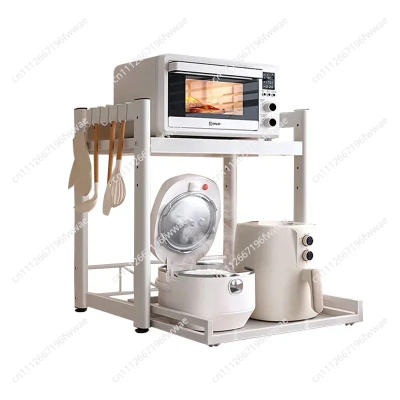 Multifunctional Kitchen Shelf Countertop Pull-out Rice Cooker Rack Height Adjustment Oven Partition Holder Heighten Storage Rack