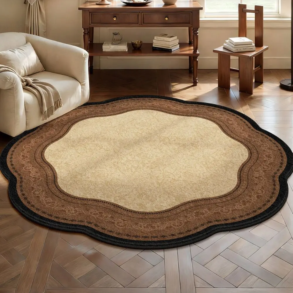 imitation Cashmere Round Carpet, Soft And Cool, Dressing Room Hat Stand, Dressing Table, Bedside Rug, Antique-Style Home Decor