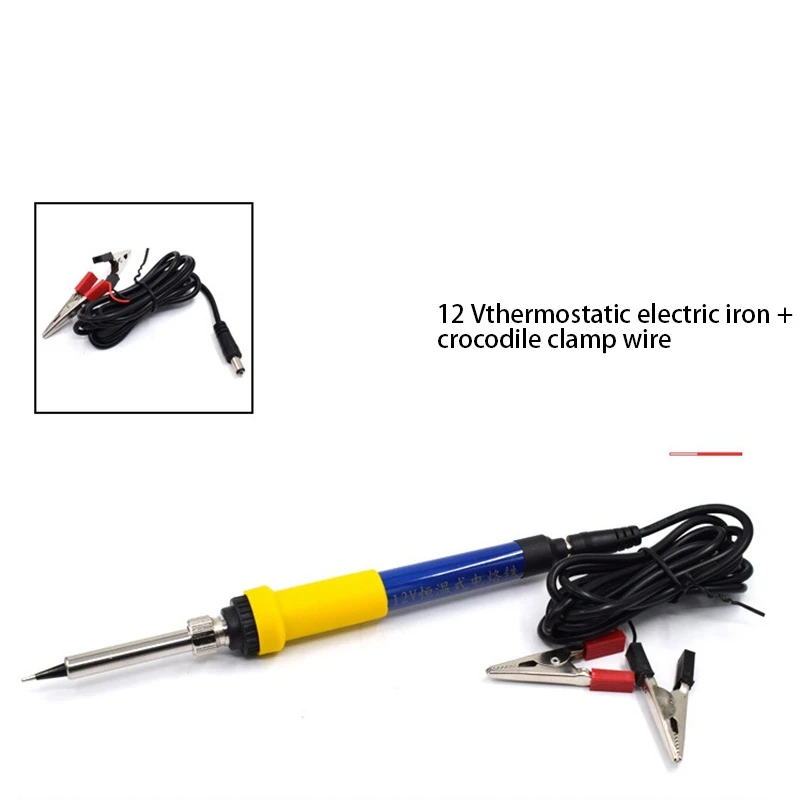 DC 12V Portable Soldering Iron Low-Voltage Car Battery 60W Welding Rework Repair Tools with Aligator Cilp