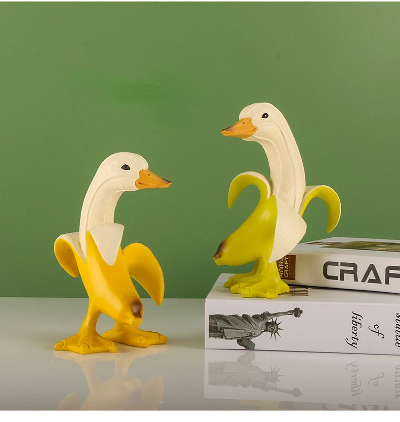 Mignon Canard Jaune Clair Figurine Résine Maison étude Salon Chambre Décoration Voiture Décoration Cadeau