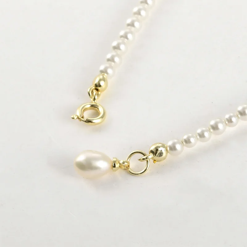 14k Copper-clad Gold Spring Buckle Sheep's Eye Needle Buckle Set DIY Bracelet Necklace Beaded Pearl End Button Head