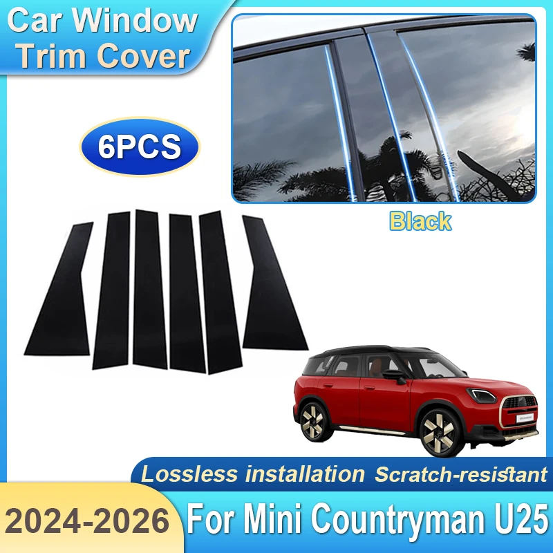For Mini Countryman U25 2024 2025 2026 Auto Accessories Car Pillar Window Trim Cover Scratch-resistant Film B C Column Sticker