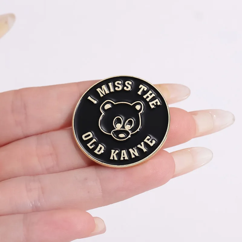 I Miss The Old Kanye West Nas Good Music Enamel Brooch Pin Denim Jacket Lapel Metal Pins Brooches Badges Exquisite Jewelry