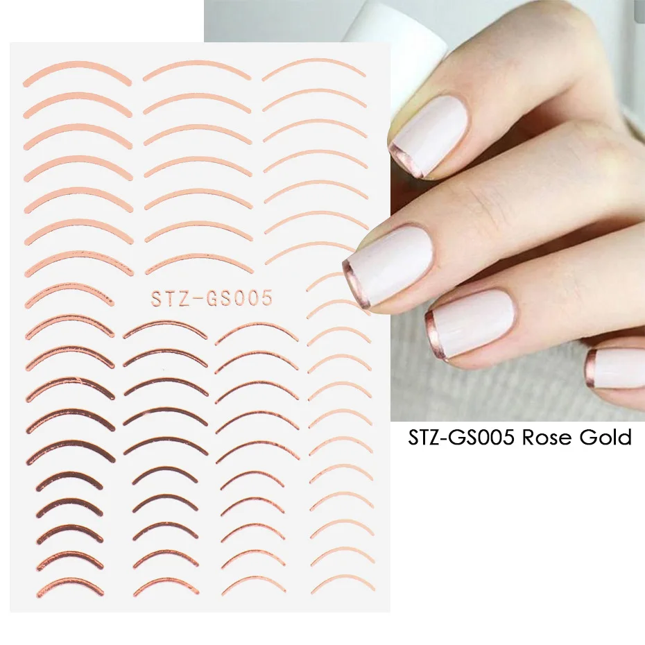 Factory Wholesale Nail Art Metal Line Nail Sticker For Nail Tip Decal Decoration With Glue 500packs Free Shipping