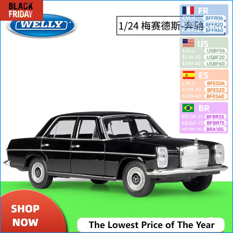 Welly 1:24 Mercedes Benz 220 Sedan Simulation Alloy Car Model Collection