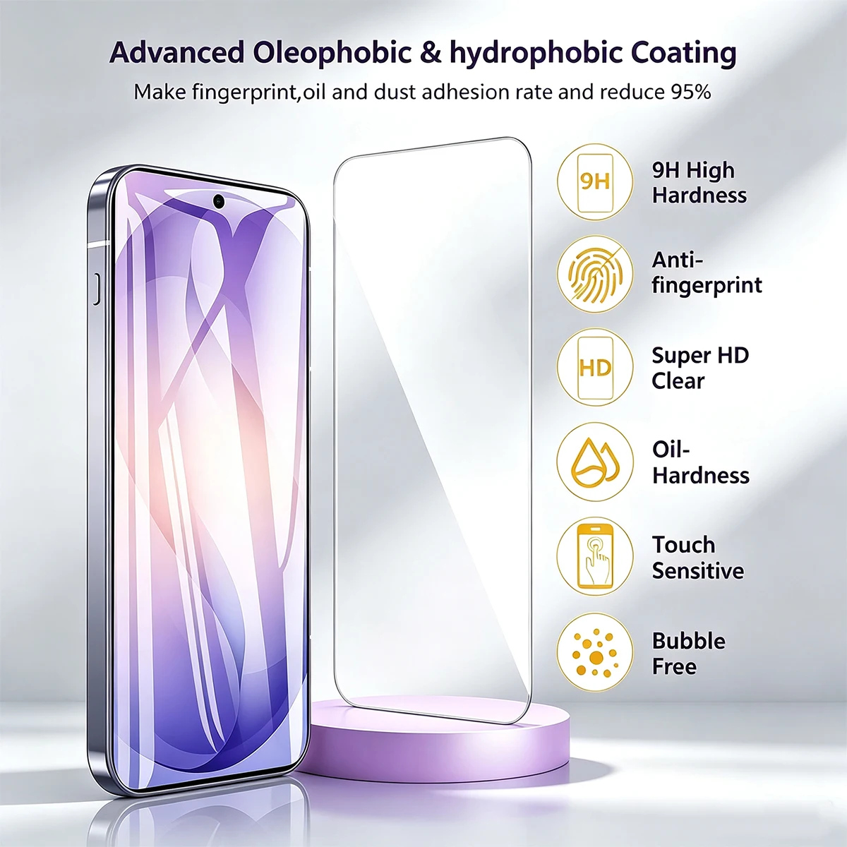 5-Pack Tempered Glass Screen Protector for Galaxy S21–S26 Series – Supports Fingerprint Unlock & Shatter-Resistant