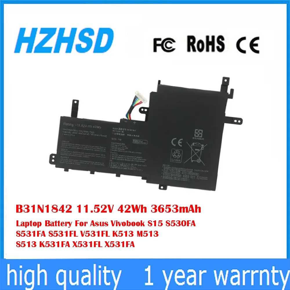 

B31N1842 11.52V 42Wh 3653mAh Laptop Battery For Asus Vivobook S15 S530FA S531FA S531FL V531FL K513 M513 S513 K531FA X531FL