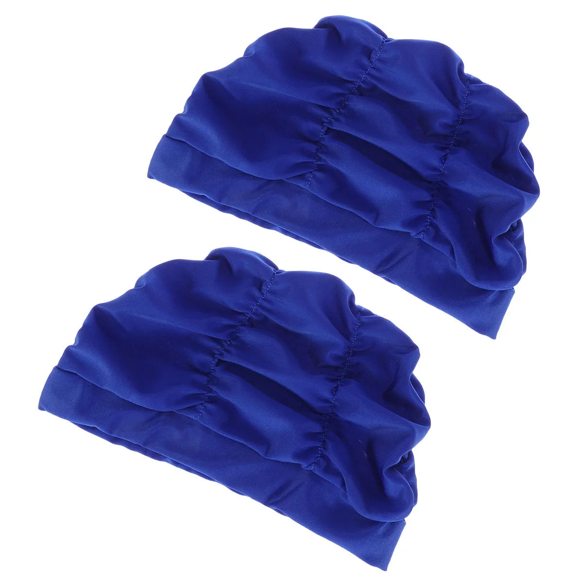 

2 PCS Pleated Swimming Cap Waterproof Visor for Women Bathing Caps Swim-caps Turbans Scarf