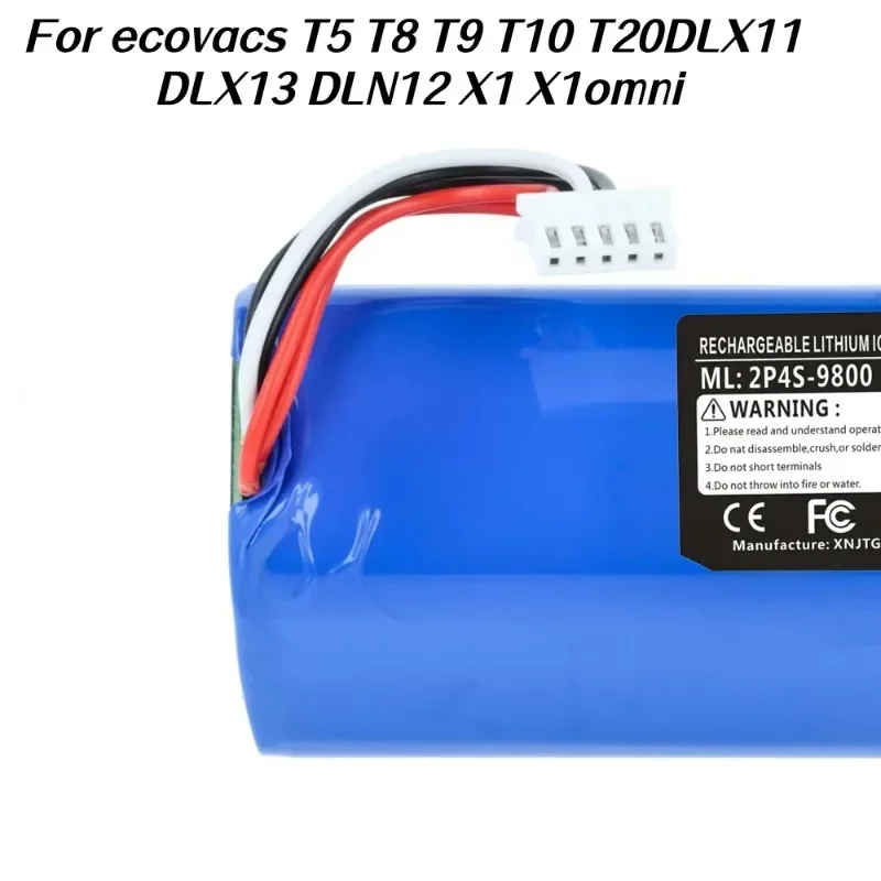 14.4V 9800mAh High Capacity Battery for Yeedi Vac 2 Pro/Vac MAX Ecovacs Deebot Ozmo 950 T8/T9+ DX9G Robot Vacuum.