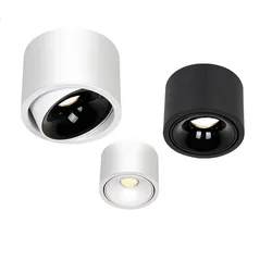 Reflektory LED z regulowanym kątem COB Super jasny Downlight 5W 7W 9W 12W 15W montowane na powierzchni małe oświetlenie sufitowe oświetlenie wewnętrzne