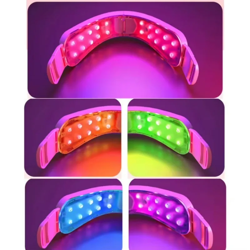 USB Powered V‑Shape Facial Massager 12 Modes Red Light Heating Beauty Device for Home Facial Shaping Skincare Tool