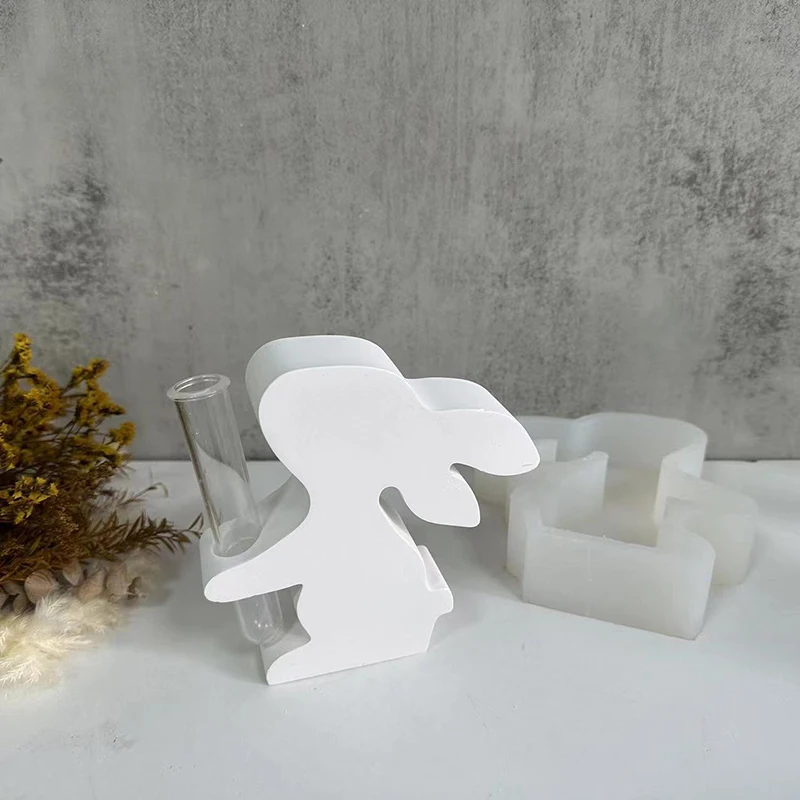 Rabbit Hydroponic Vase Silicone Mold Easter Bunny Decoration Flowerpot Vase Silicone Mould Home Decor Test Tube Flower Pot Molds