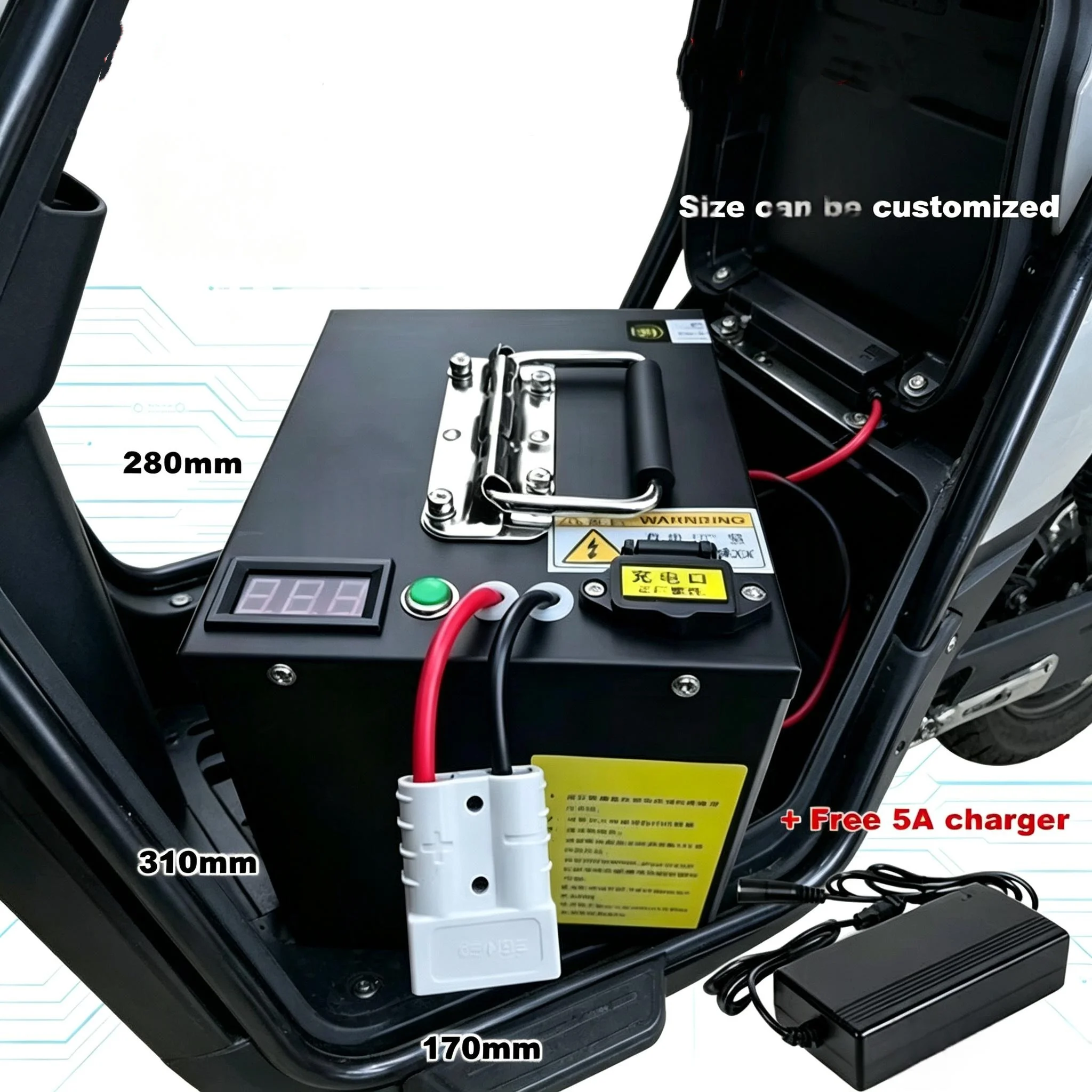 72V Lifepo4 Lithium Battery Pack 80Ah/100Ah/120Ah/150Ah/200Ah Bluetooth BMS for 5000W/8000W Golf Cart Mini Car High Energy