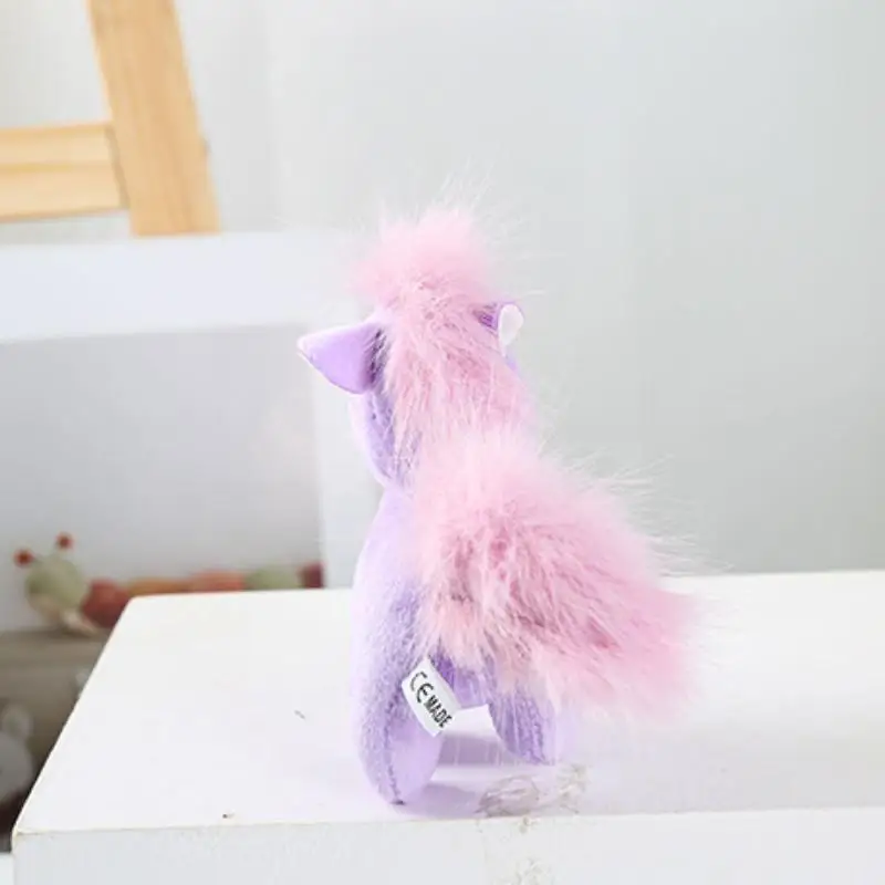 Kawaii الحصان أفخم المفاتيح لطيف لينة الحيوان قلادة كيرينغ مفتاح السيارة مشبك اكسسوارات فتاة المرأة حقيبة معلقة