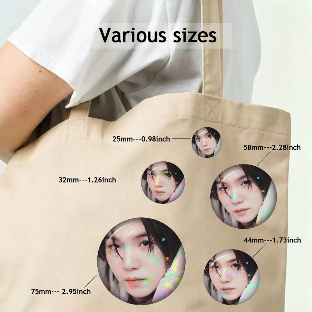 Korean idol Brooch Anime Cosplay Badge for Bag Hat Clothes Lapel S-SUGA Pins Fans Gift