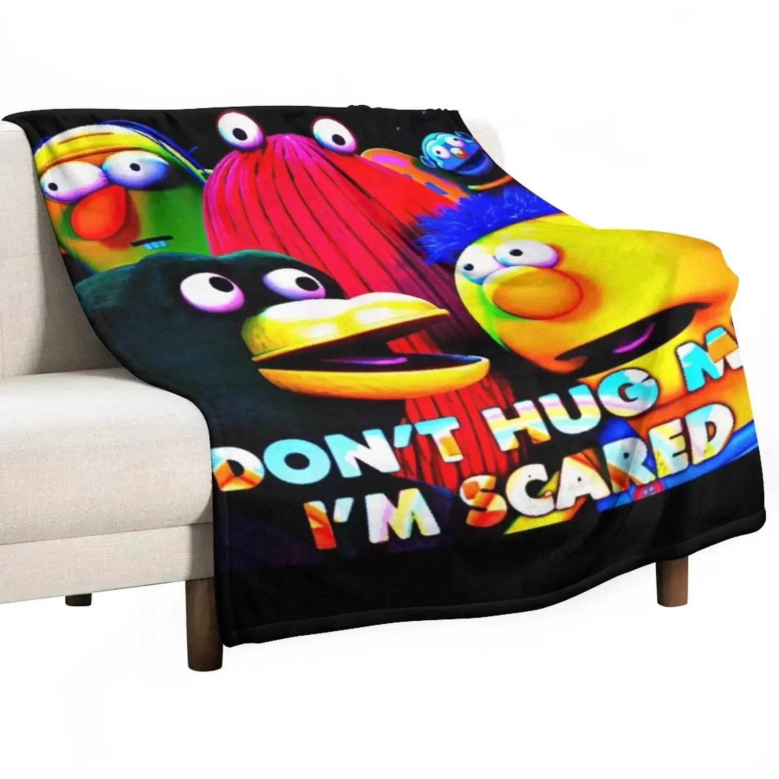 Dont Hug Me Im Scared Throw Blanket Stuffeds Cute Plaid Sofa Throw Blankets