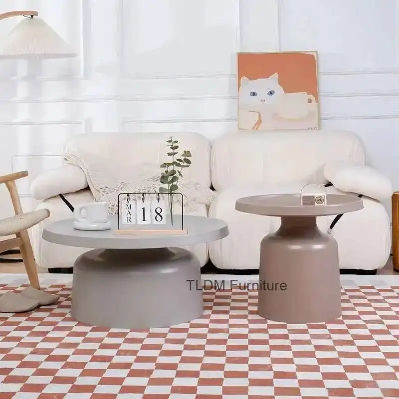 

Living Nordic Metal Coffee Apartment Tables Creative Room Furniture Iron Small Round Desk Combination Simple Sofa Side Table