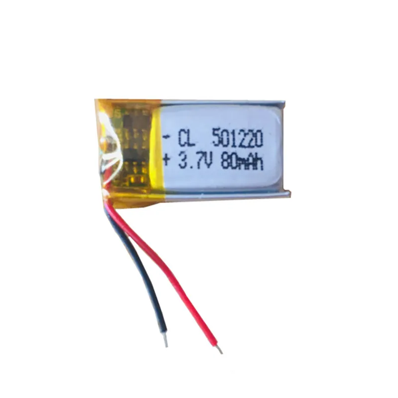 2PCS 3.7V 80mAh 501220 Polymer lithium rechargeable battery for Watch Beauty equipment,Bluetooth earphones,Selfie stick 051220