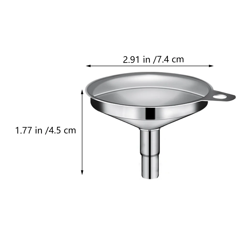 

2Pcs Stainless Steel Mini Filling Funnel Compact Oil Wine Jam Bottle Transfer Kitchen Gadget Household Use Kitchen