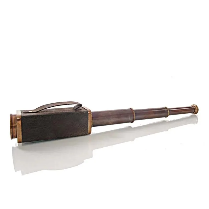 Vintage 16-inch square hand-held telescope painted wood technology for nautical decoration and collectors
