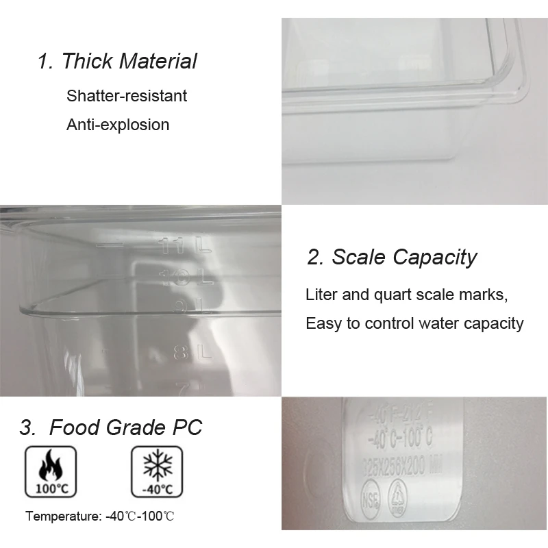 AS63-Stainless Steel Rack For Most 11L Sous Vide Cooker Containers Detachable Dividers Separator For Immersion Circulators