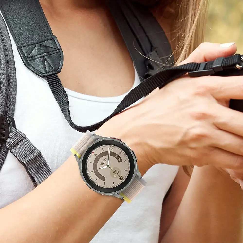 Ремешок 20 мм для Samsung Galaxy Watch 7/4/6/5 Pro 45 мм 44 мм 40 мм 47 мм 43 мм 46 мм без зазоров Спортивный нейлоновый браслет correa Watch 7 ремешок