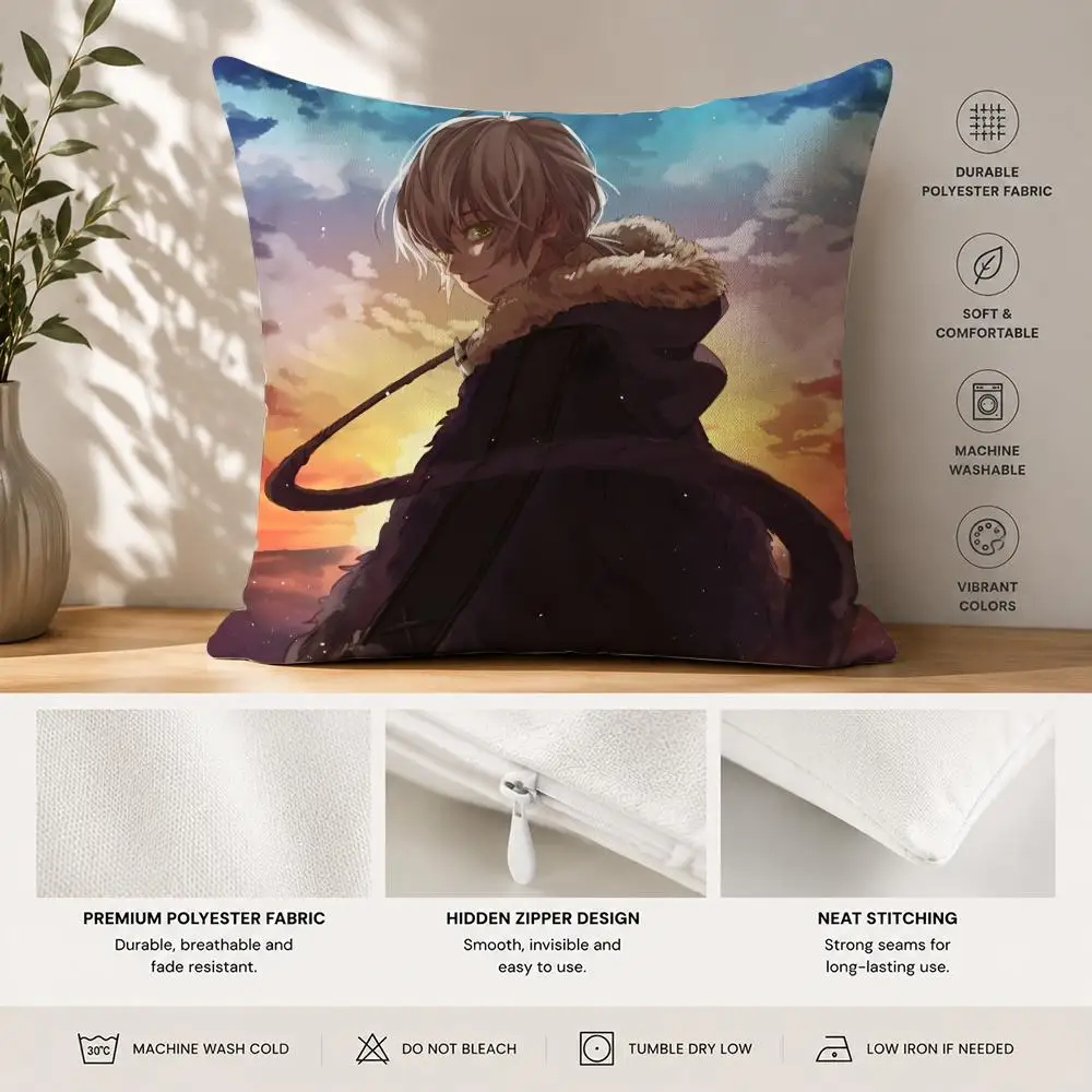 Anime To Your E-Eternity Cushion Cover 40x40cm Square Decorative Sofa Cushion Cover Bedroom Living Room Home Decor Gift