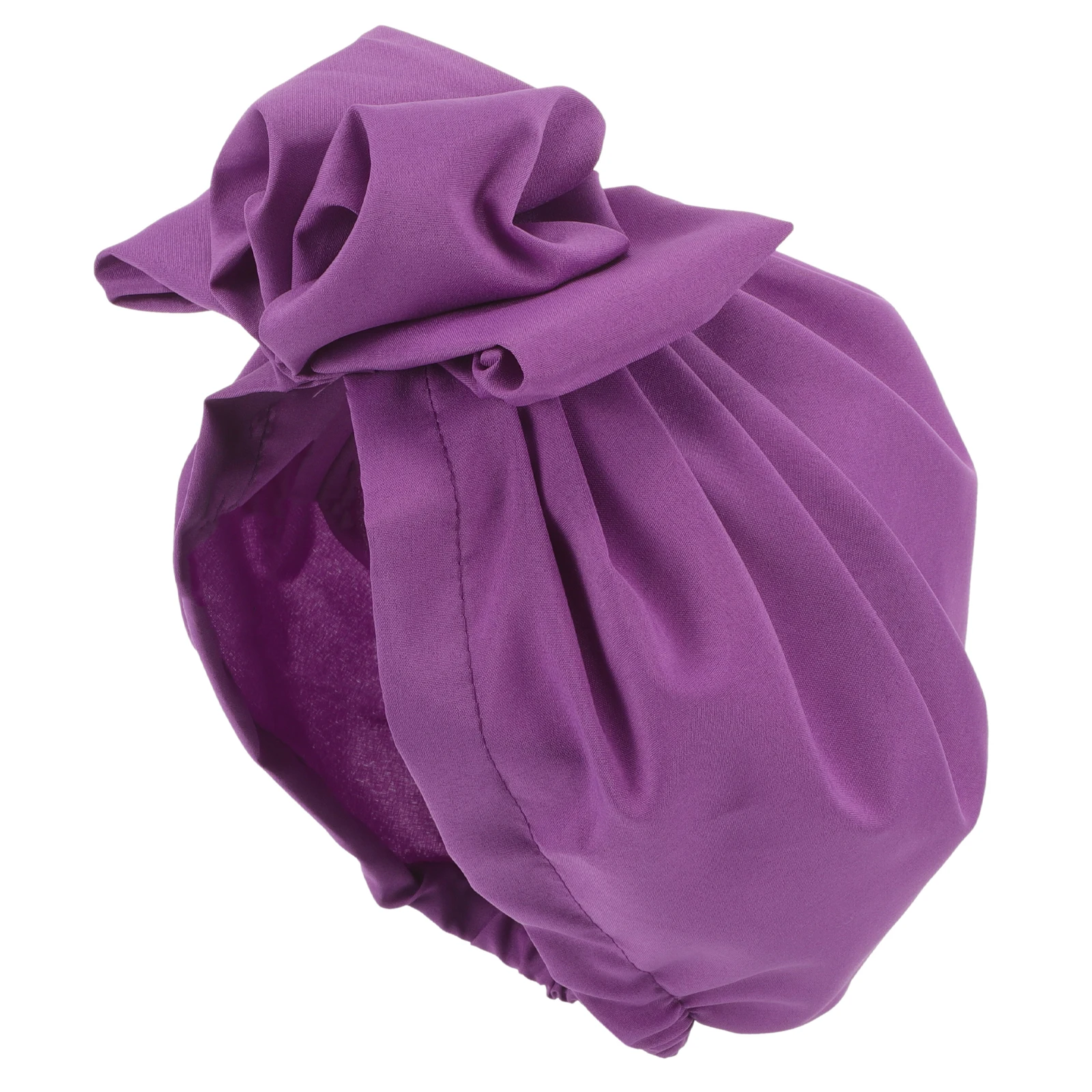 

Retro Pleated Turban Cap Elastic Bonnet Headband Baotou Hat Polyester Spandex Vintage Flower Headscarf Lightweight Proper Size