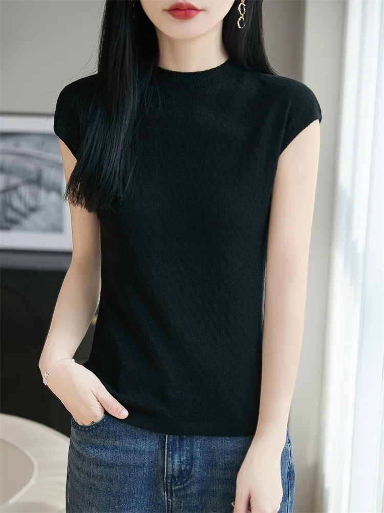 100 Cotton Slim Fit Round Neck Short Sleeve Top Womens Summer Casual Versatile Knitwear Soft Fashionable Commute Style Ladies...