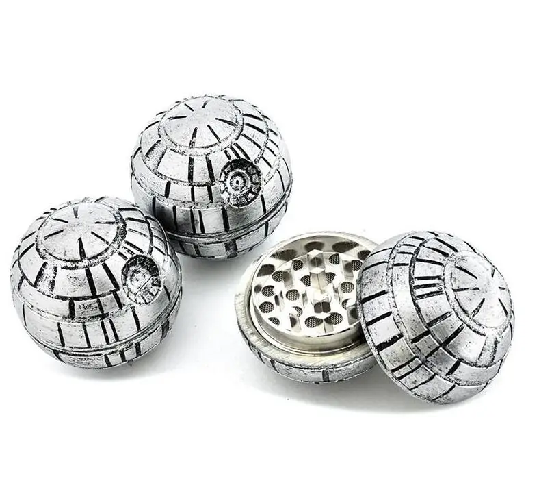 Death Star Grinder 3 Layer 55mm Herb Grinders Pollen Catcher Zinc Alloy Metal PokeBall Grinder With Gift Box