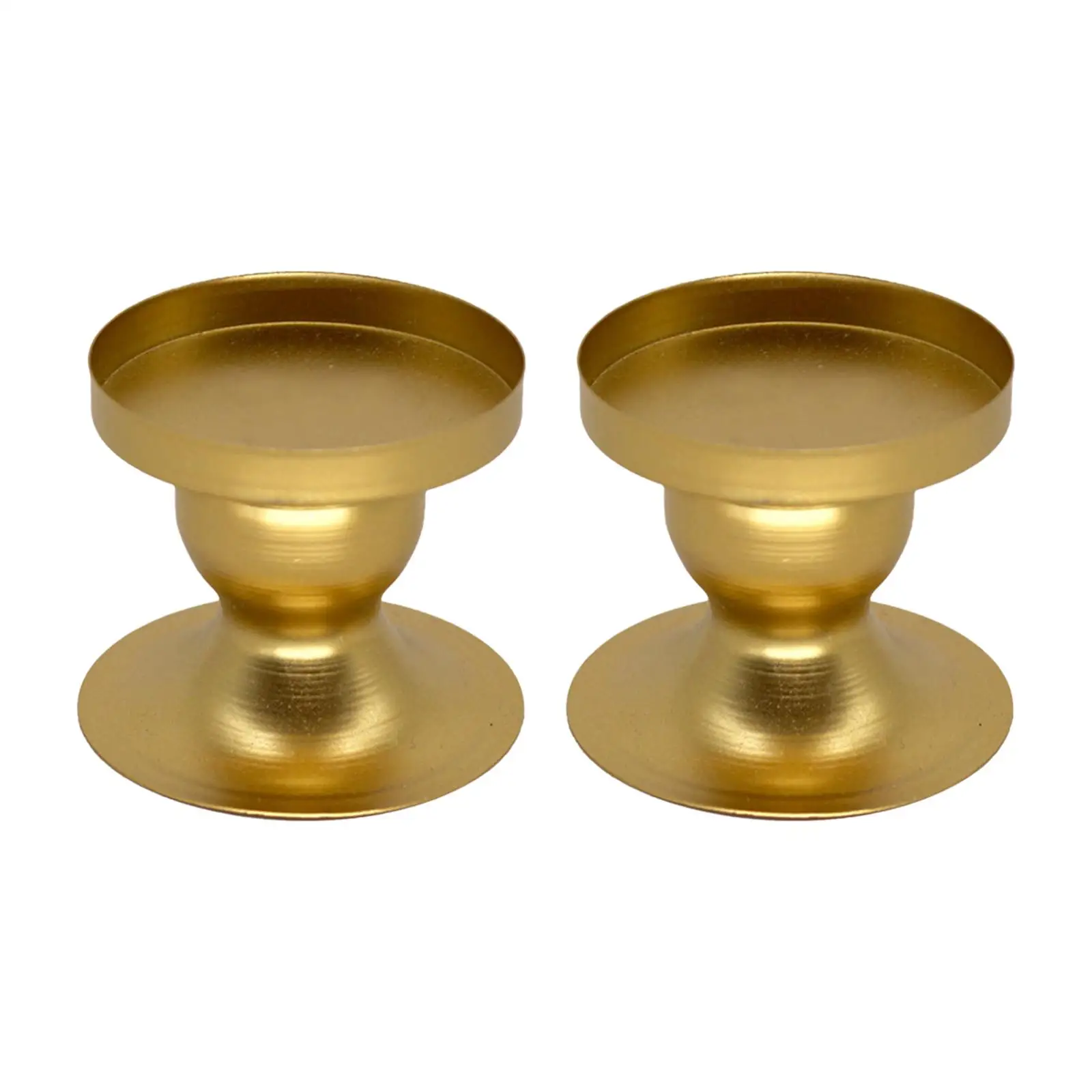 2Pcs Pillar Candle Candlestick Holder Metal Structure 2.4inch Tall Candlelight Holder Table Ornament for Wedding Fireplace Decor