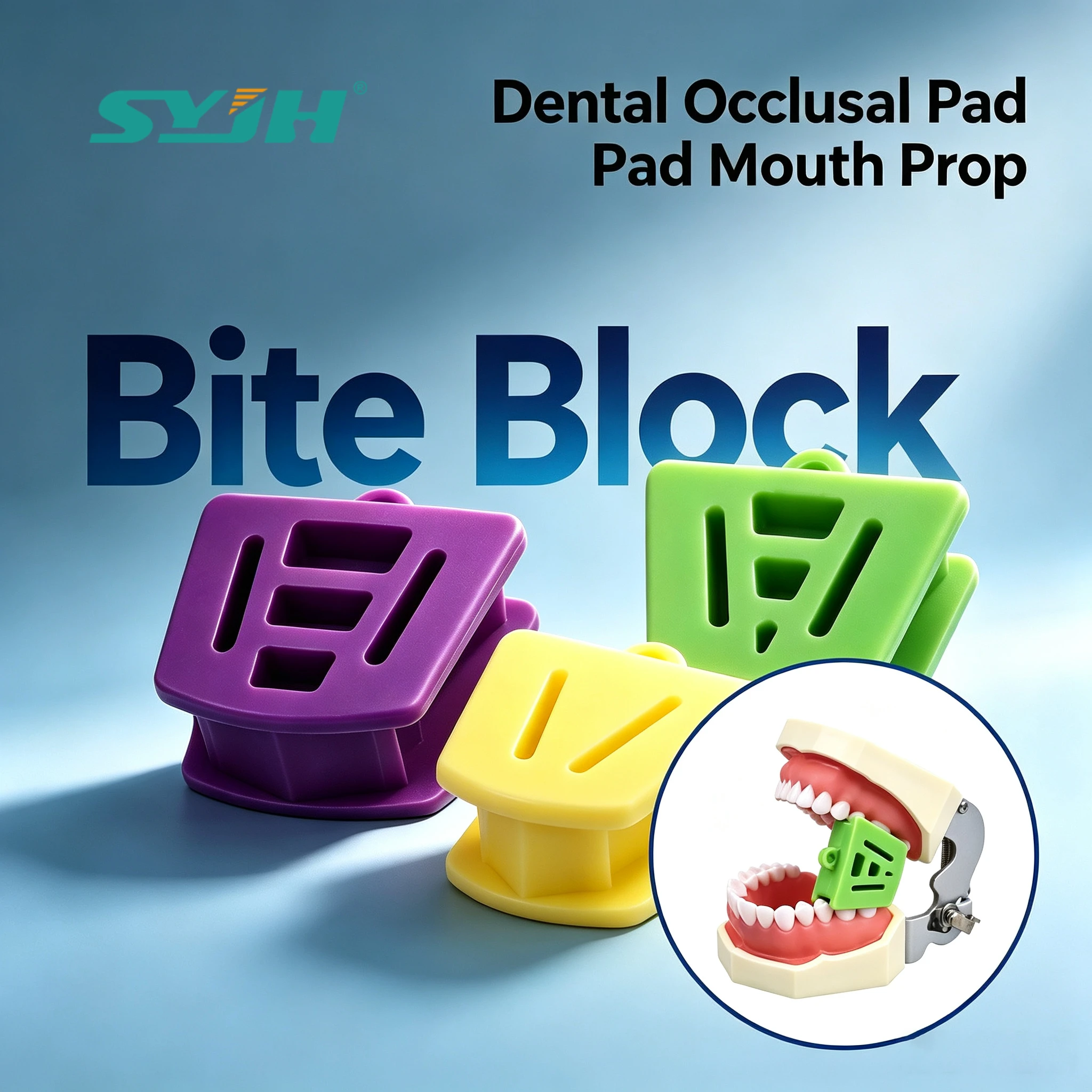 Dental Bite Block S/M/L Sizes Non-Slip Rubber Occlusal Pad Mouth Prop Autoclavable for Orthodontic Treatment Dental Procedures