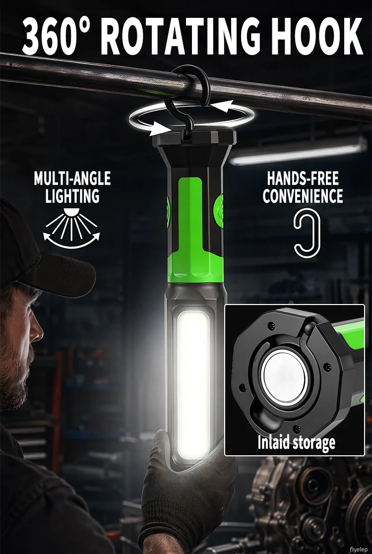 Autoreparatur-Arbeitsleuchte COB Wiederaufladbare Handinspektionsleuchte Notbeleuchtung LED-Arbeitsleuchte – Detail 21