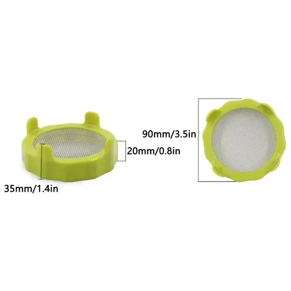Plastic Sprouting Lid For Wide Mouth Jars Grow Bean Sprouts Stainless Steel Screen Mesh Vegetable Germination Cover Lid