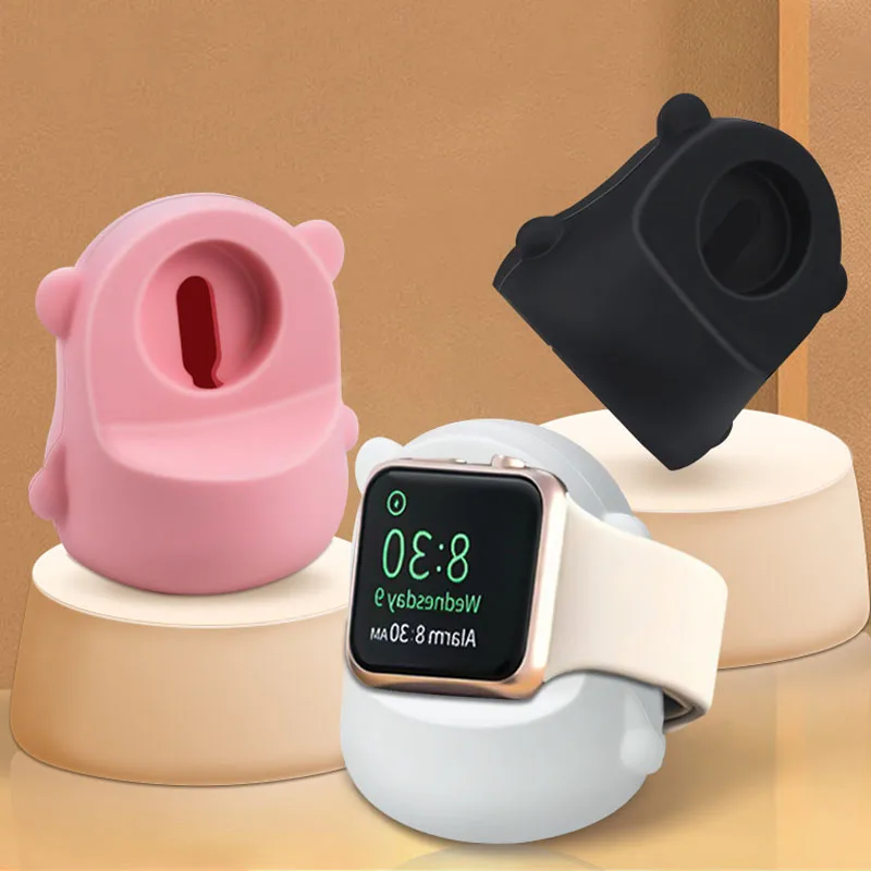 

Silicone Watch Charger Stand For Apple Watch Ultra 49mm 10 9 8 7 6 SE 5 4 3 2 Charging Station Dock Holder 45 44 42mm 41 40 38mm