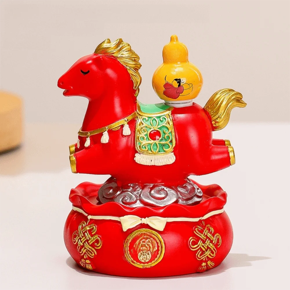 

Vivid Resin Horse Figurine Chinese Style Desktop Ornament New Year Mascot Miniature Good Luck Red Zodiac Ornaments Car Decoratio