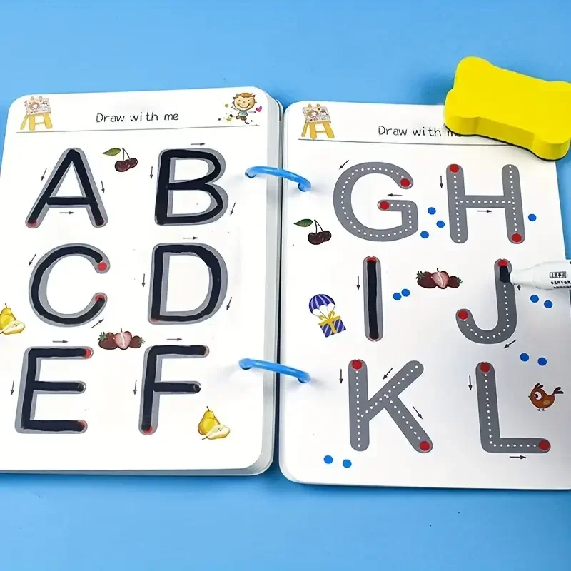 Reusable Magical Tracing Drawing Workbook for Kids Pen Control Training Drawing Practice Copybook Early Education Stationery