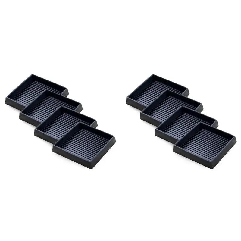 AC23-8Pcs Anti-Slip Furniture Pads- 4X4in Square Rubber Anti Skid Caster Cups, Leg Coasters-Couch, Chair, Bed Stoppers