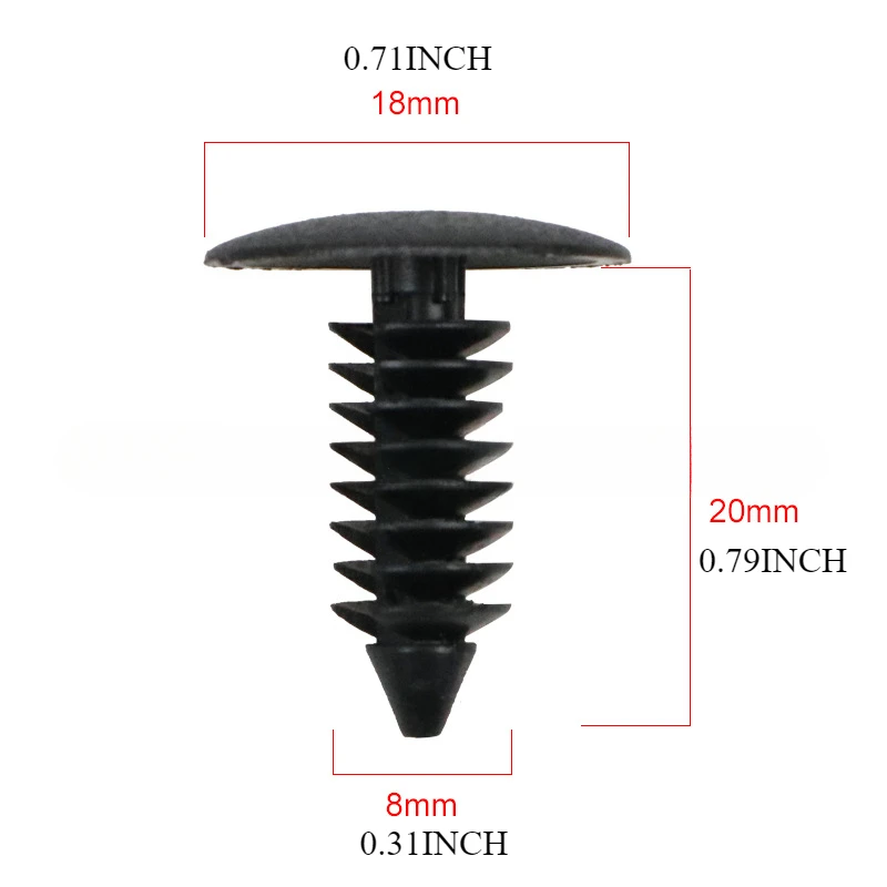 50/100pcs Car\'S Universal 8mm Automotive Fixing Rivet Inverted Tree Shaped Screw Bolt  Trunk Buckle Thermal Insulation Cotton CN