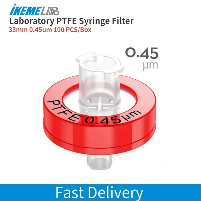 ikeme-100pcs-ptfe-syringe-filter-33mm-045um-needle-filter-high-throughput-lab-syringe-filter-hydrophilic