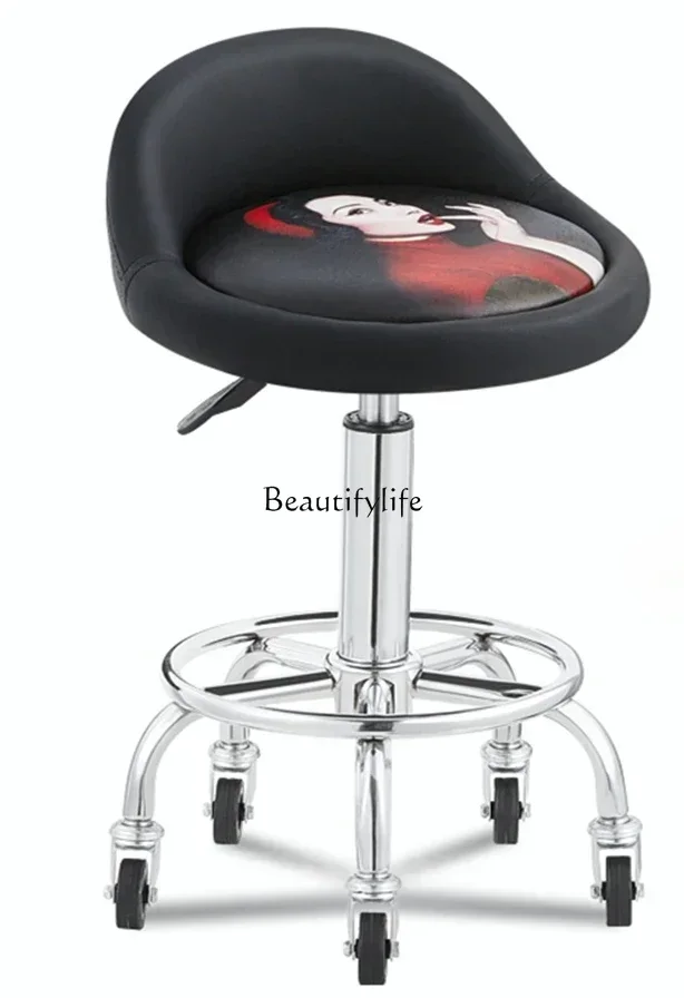 

Barber Shop Hairdressing Chair Spinning Lift Manicure round Stool