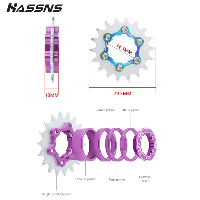 HASSNS kit single k7 Bicycle single speed cassette HG 13T-22T Bike