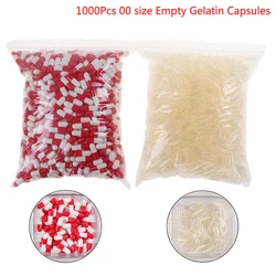 1000Pcs Standard Size 00# Empty Capsules Gelatin Clear Capsules Hollow Hard Gelatin Transparent Seperated Joined Capsules