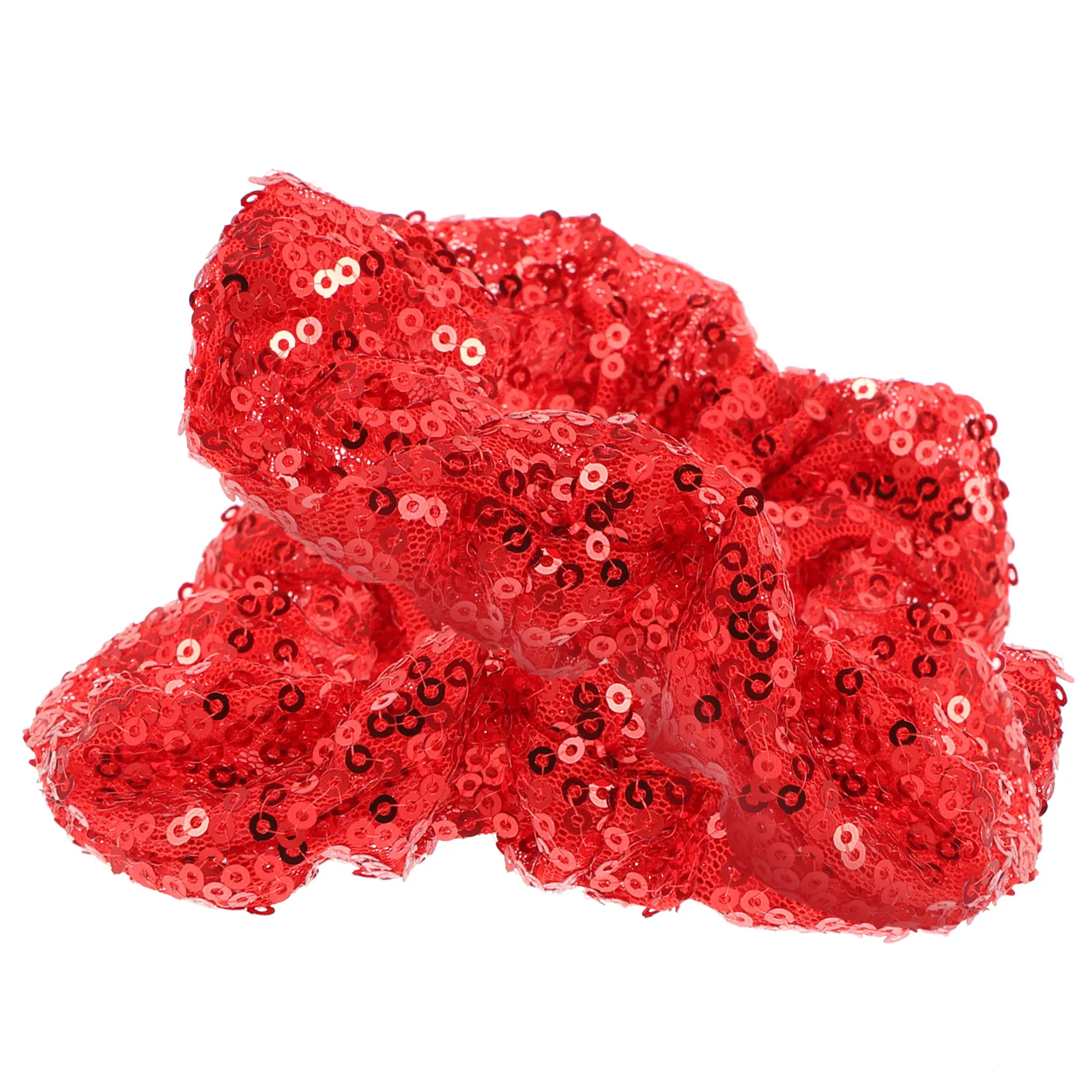 

2pcs Sequins Hair Ties Elastic Accessories for Girls Christmas Hair Ring Red Colorful Scrunchies Sturdy Comfortable